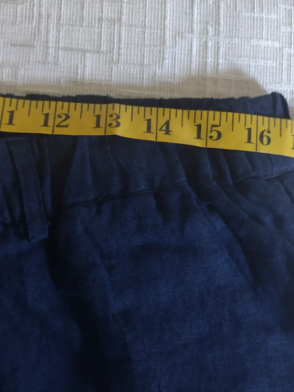 Quince Navy Blue Cropped Linen Pull On Pants Euro Summer Coastal Classic size L